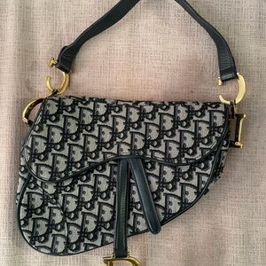 Black and Gray Saddle Shoulder Bag